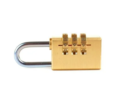 Code lock Close-up combination padlock isolated on white background Copyri... Stock Photos