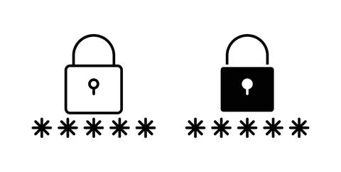 Code lock icon in black and white. vector icon pack for websites Illustrazione stock