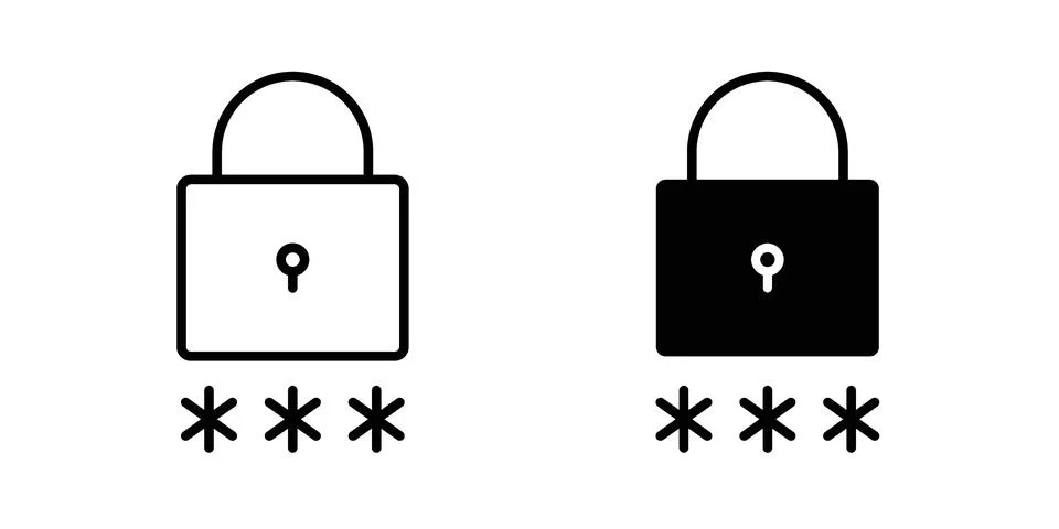 Code lock icon concept logo design collection Stock Illustration