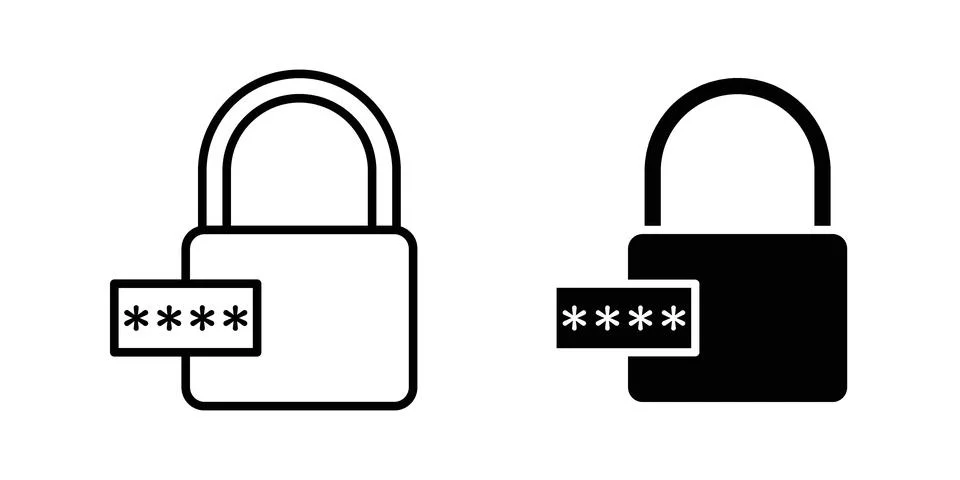 Code lock icon illustration vector, icon set for apps Stock Illustration