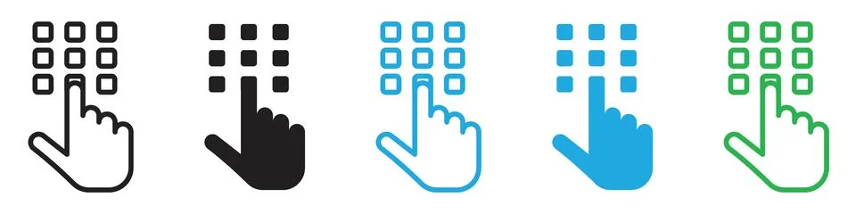 Code lock icon line art vector Stock Illustration