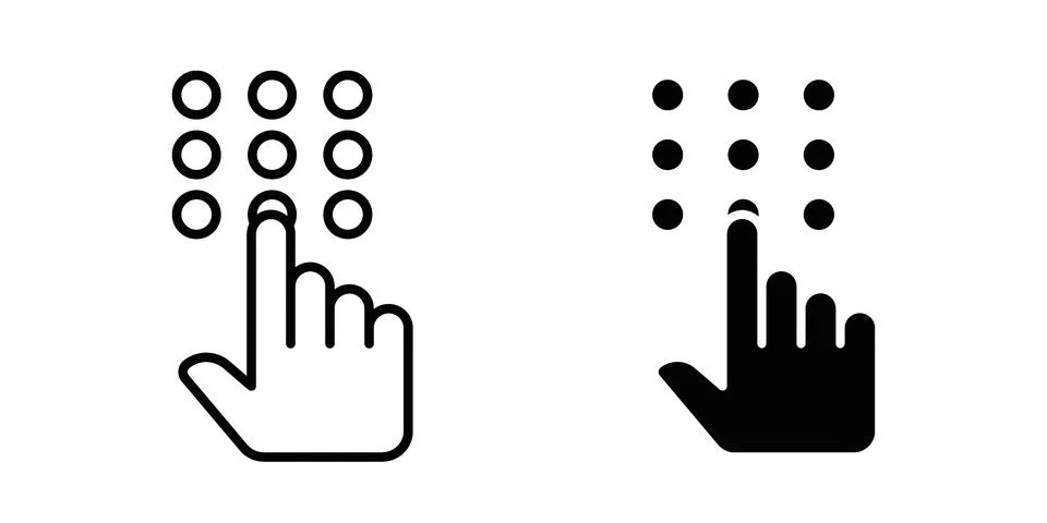 Code lock icon. Line Drawings and Silhouettes icons Stock-Illustration