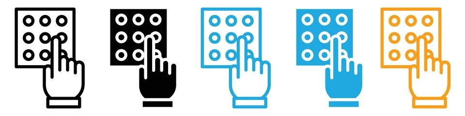 Code lock icon logo set vector Stock Illustration