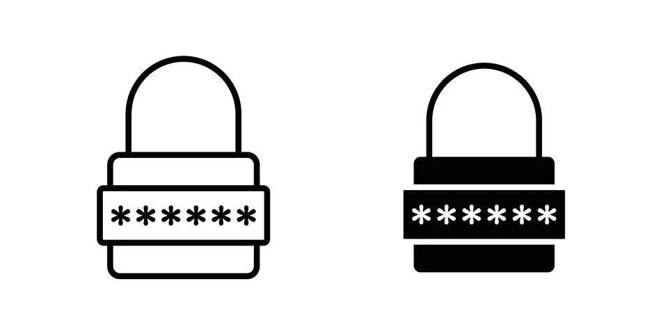 Code lock icon modern style vectors set Stockillustratie