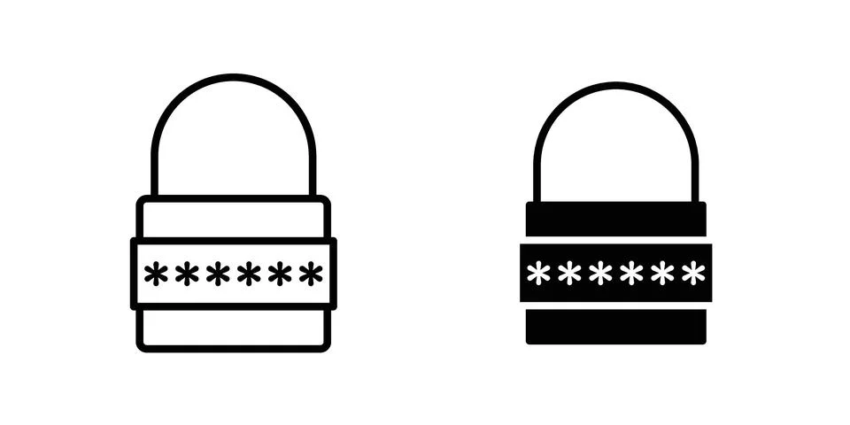 Code lock icon vector concepts, line and silhouette style Stock-Illustration