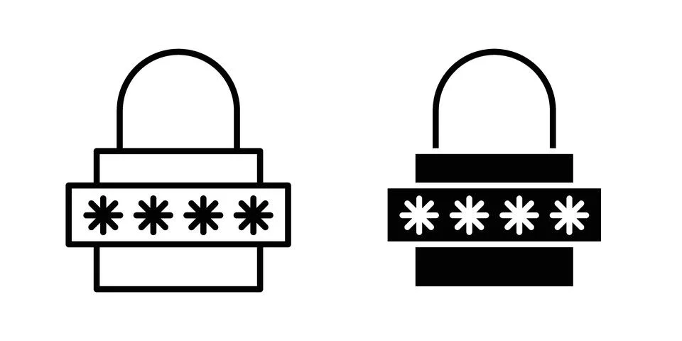 Code lock icon vector design illustrations Stock Illustration