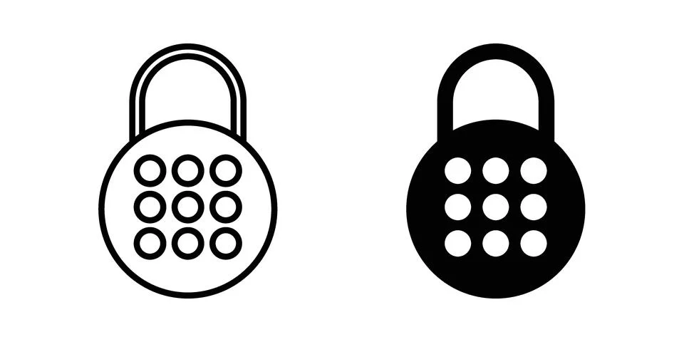 Code lock icon vectors. Illustrations in black Stock Illustration