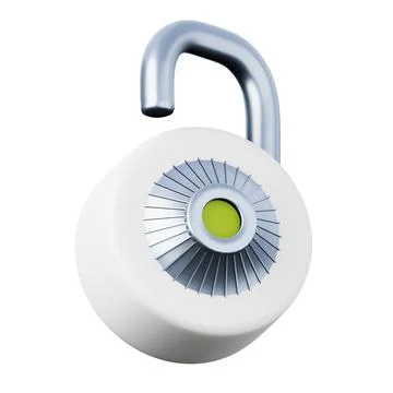 Code lock open high quality 3D render illustration. Security app password access Stock Illustration