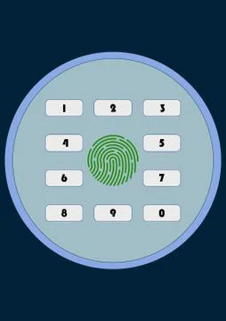 Code lock for safe doors with number buttons. 스톡 일러스트