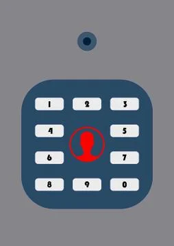 Code lock for safe doors with number buttons. 스톡 일러스트