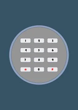 Code lock for safe doors with number buttons. Stock Illustration