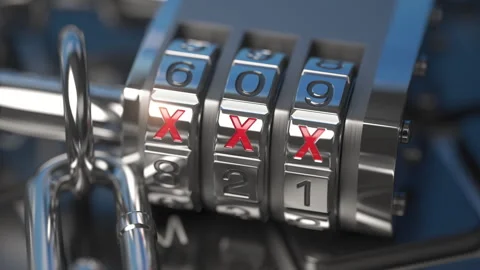 Code lock with XXX text on computer keyboard. Adult content policy. Stock Footage 293104003