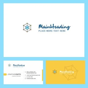 Code Logo design with Tagline &amp; Front and Back Busienss Card Template. Vector Illustrazione stock