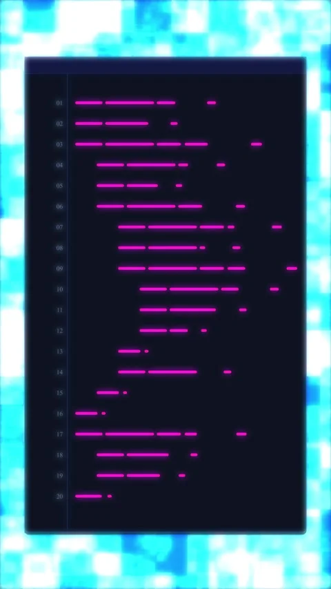 Code loop animation with glowing syntax and blue digital background Stock-Footage 346548155