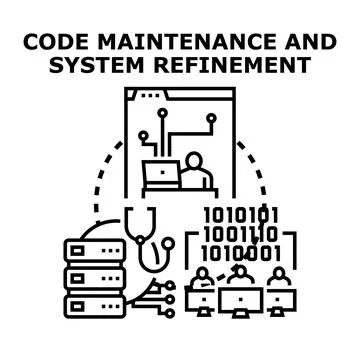 Code maintenance and system refinement concept illustration Stock Illustration