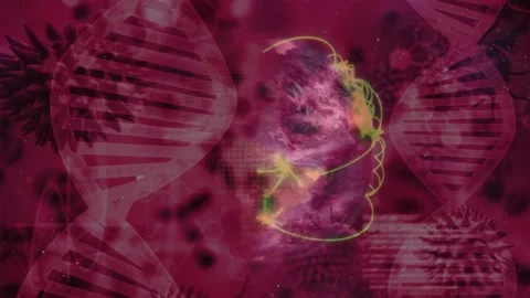 Code materializing triggers viral mass rotating with neon lines spiraling Stock Footage 317264905