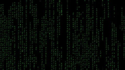 Code matrix green digits virus Stock Footage 98681146