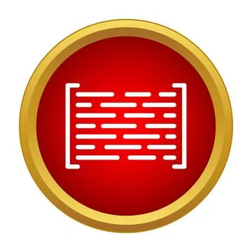 Code matrix or binary data icon in red button Stock Illustration
