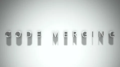 Code merging 3D title animation white text on a white background Stock Footage 299370595