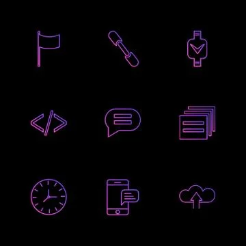 Code , message , watch , seo , technology , internet , flags , computer , eps Stock Illustration