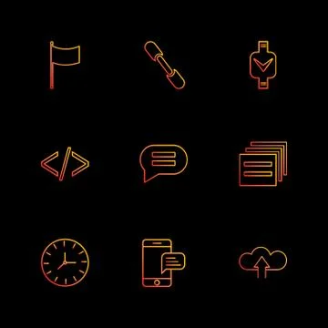 Code , message , watch , seo , technology , internet , flags , computer , eps Illustrazione stock