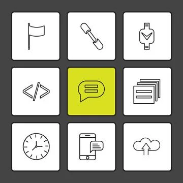 Code , message , watch , seo , technology , internet , flags , computer , eps Stock Illustration
