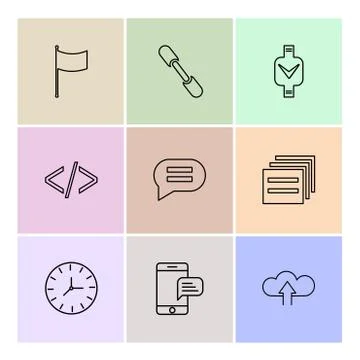 Code , message , watch , seo , technology , internet , flags , computer , eps Stock-Illustration