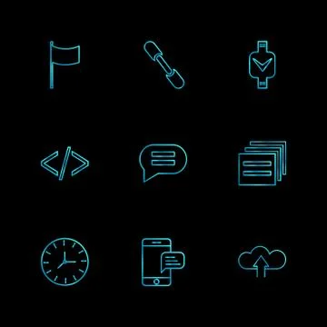 Code , message , watch , seo , technology , internet , flags , computer , eps Illustrazione stock