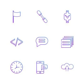 Code , message , watch , seo , technology , internet , flags , computer , eps Stock Illustration
