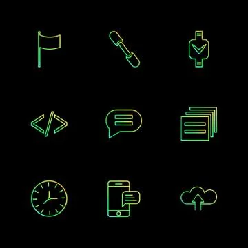 Code , message , watch , seo , technology , internet , flags , computer , eps Stock-Illustration