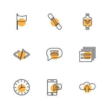 Code , message , watch , seo , technology , internet , flags , computer , eps 库存插图