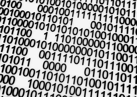 Code is missing some gaps in binary code between one and zero Copyright: x... 写真素材