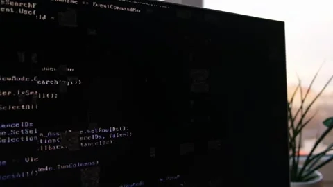The code on the monitor screen. Coding and hacking concept Stock Footage 274096841