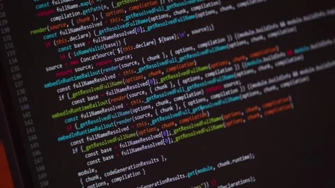 Code monitor software digital background. Coding data screen abstract background Stock-Footage 265244541