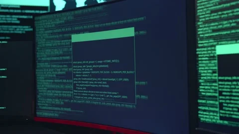 Code On Multiple Computer Screens, Cyber Attack Vidéo 157329585