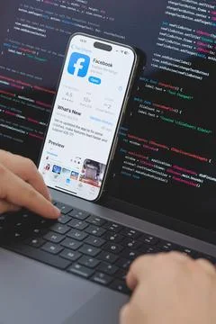 Code for new Facebook app Foto stock