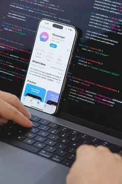 Code for new facebook messenger app Foto stock