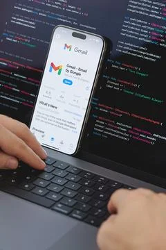 Code for new Gmail app Stock Photos