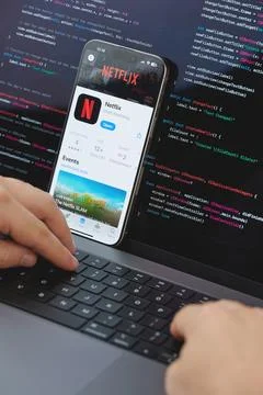 Code for new Netflix app Foto stock