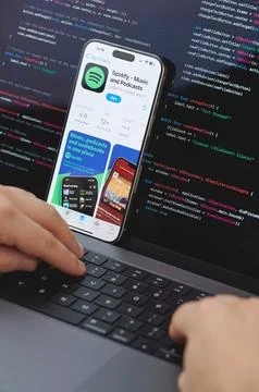 Code for new Spotify music app Foto stock
