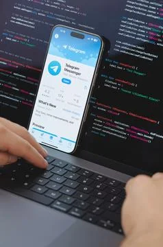 Code for new Telegram app Foto stock