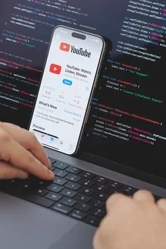 Code for new Youtube app Stock Photos