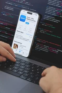 Code for new Zoom app Foto stock