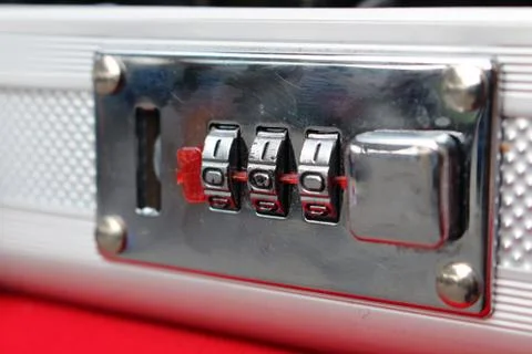 Code number for lock the suitcase background Stock Photos