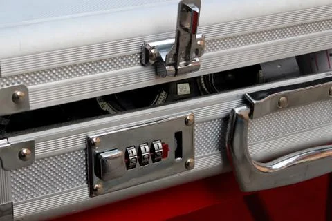 Code number for lock the suitcase background Stock Photos