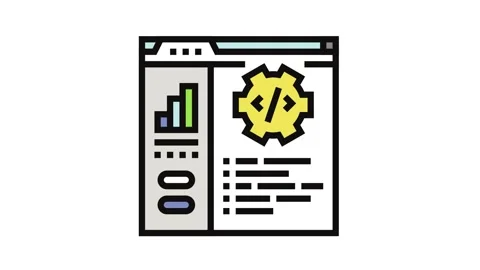 Code optimization analyst color icon animation Stock Footage 326106085