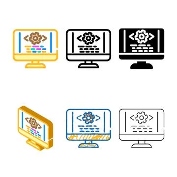 Code optimization analyst concepts color icon vector Stockillustratie