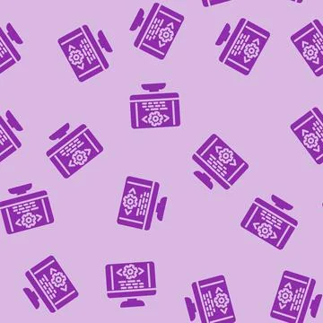 Code optimization analyst glyph vector seamless pattern Illustrazione stock