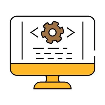 Code optimization analyst icon color illustration Illustrazione stock