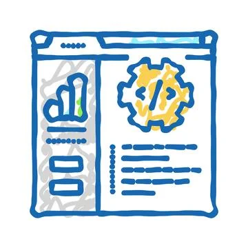 Code optimization analyst icon doodle illustration Stock Illustration